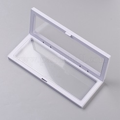 長方形の透明な3Dフローティングフレームディスプレイ  リングネックレスブレスレットイヤリング用  コインディスプレイスタンド  aaメダリオン  ホワイト  23.2x2x9.1cm  内径：209x69mm&nbsp;OBOX-G013-13B