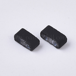 2ホールガラスシードビーズ  ラバー加工スタイル  長方形  ブラック  4.5~5.5x2x2~2.5mm  穴：0.5~0.8mm&nbsp;SEED-S023-31B-01