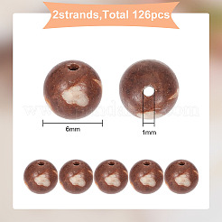 2連売り天然ゼブラジャスパーラウンドビーズ連売り  6~6.5mm  穴：1mm  約63個/連  15.5インチ&nbsp;G-GO0001-34