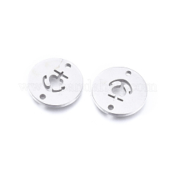 変色しにくい304ステンレススチールリンクコネクター  アンカー付きのフラットラウンド  ステンレス鋼色  11.5x1mm  穴：1.2mm&nbsp;STAS-F240-30P