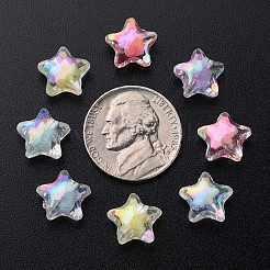 透明なアクリルビーズ  二層ビーズ  ABカラー  多面カット  スター  ミックスカラー  10.5x11x7mm  穴：2mm  約1280個/500g&nbsp;TACR-S152-01B