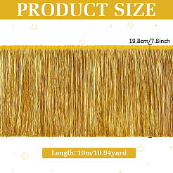 ポリエステルタッセルリボン  フリンジリボン  衣服の装飾品  ゴールド  7-3/4インチ（198mm）  約10.94ヤード（10m）/バンドル&nbsp;OCOR-WH0045-38B