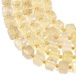 加熱された天然レモンクォーツビーズ連売り  キューブ  シードビーズで  8~8.5x8x7~8.5mm  穴：0.8mm  約39~40個/連  15.35~15.83''（39~40.2センチメートル）&nbsp;G-F832-A03-01
