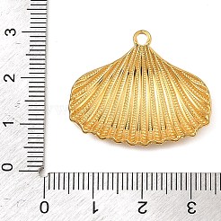 304ステンレスペンダント  カドミウムフリー＆鉛フリー  ゴールド  シェル形状  24.5x29.5x3.5mm  穴：2.2mm&nbsp;LS-STAS-I356-01G-01