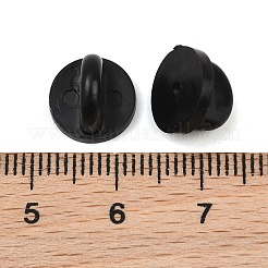 ゴムピンバック  バタフライクラッチバッキングピンキャップ  ブローチ用ネクタイ帽子バッジ  ブラック  10x7.5mm  穴：1.5mm&nbsp;PL-CBAC5BF-01B