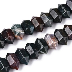 天然石インディアン瑪瑙ビーズ連売り  弾丸  多面カット  10x19~19.5x11~11.5mm  穴：1.2~1.4mm  約20個/連  8.07~8.27''（20.5~21センチメートル）&nbsp;G-T142-55