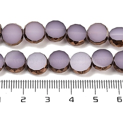 ジェイド風ガラスビーズ連売り  フラットrounnd  多面カット  アザミ  9.5~10x3.5~4mm  穴：1.4mm  約40個/連  14.09~14.49''（35.8~36.8センチメートル）&nbsp;GLAA-H032-03-01