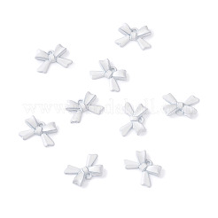 スプレー塗装のエナメルペンダント  蝶結び  ホワイト  10x15x3mm  穴：1.2mm&nbsp;ENAM-TAC0005-04A