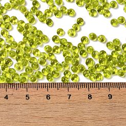 透明な色のガラスシードビーズ  フリンジティアドロップビーズ  オリーブドラブ  6/0  4~4.5x3~3.5x4~4.5mm  穴：1~1.2mm  約5625個/ポンド&nbsp;SEED-P006-02A-04