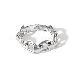 304ステンレススチール製オーバルリンクチェーンブレスレット（ユニセックス）  ステンレス鋼色  7-1/8インチ（18cm）&nbsp;XX1878-3