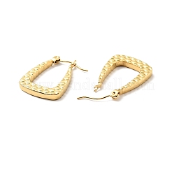 イオンプレーティング（IP）304ステンレススチール台形フープピアス（女性用）  ゴールドカラー  23x17x3mm  ピン：0.8mm&nbsp;EJEW-A076-07G