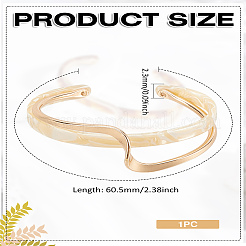 女性用真鍮樹脂カフブレスレット1個  トウモロコシの穂の黄色  1/4 ~7/8インチ（0.7~2.3cm）  内径：1-5/8~2-3/8インチ（4.1~6.05cm）&nbsp;BJEW-LP0002-26B