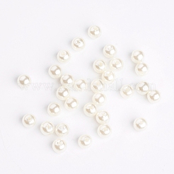パール調アクリルビーズ  ラウンド  ホワイト  6mm  穴：約1mm&nbsp;X-12A-9282