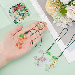 アクリル携帯ストラップ8個  花  ミックスカラー  160mm  8個/セット&nbsp;HJEW-DR00140