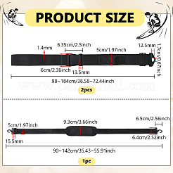 ナイロンウェビングストラップ3本  プラスチックバックル付き  ブラック  980~1840x50x1.4mm&nbsp;AJEW-WH0816-473