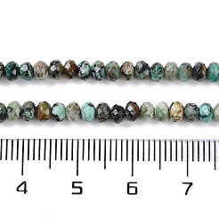 天然アフリカンターコイズ（ジャスパー）ビーズ連売り  ロンデル  多面カット  3x4x3mm  穴：0.8mm  約151個/連  15.39インチ（39.1cm）&nbsp;G-N342-28A