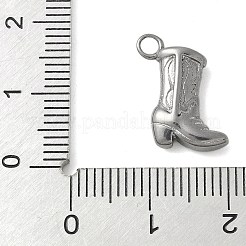 304ステンレスペンダント  カウボーイブーツチャーム  ステンレス鋼色  15x10x4mm  穴：2mm&nbsp;STAS-L277-05B-P