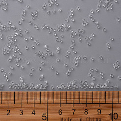 ガラスシードビーズ  トランスペアレント  ラウンド  ホワイト  12/0  2mm  穴：1mm  約30000ビーズ/ポンド&nbsp;SEED-A004-2mm-1