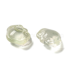クリアガラスペンダント  長寿ロックチャーム  ライトゴールデンロッドイエロー  14x16x7mm  穴：1.2mm&nbsp;GLAA-D025-08E