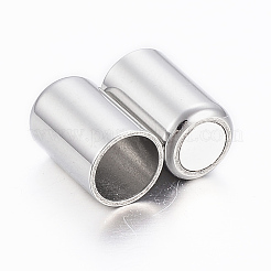滑らかな304ステンレススチール製のマグネット留め具と接着端  コラム  ステンレス鋼色  18x6mm  穴：5mm&nbsp;STAS-H402-22P-5mm