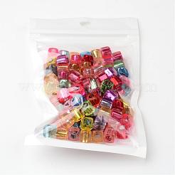 混合キューブアクリルビーズ  約8 mm幅  長さ7.5mm  穴：4mm&nbsp;X-PB78P9520