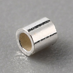 925スターリングシルバースペーサービーズ  コラム  銀  1.4x1.2mm  穴：0.6mm&nbsp;FIND-WH0038-30S-03