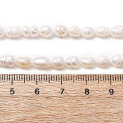 天然養殖淡水パールビーズ連売り  ライス  グレードA  パパイヤホイップ  4~5mm  穴：0.5mm  約54~62個/連  13.78~13.98''（35~35.5センチメートル）&nbsp;PEAR-F020-02A