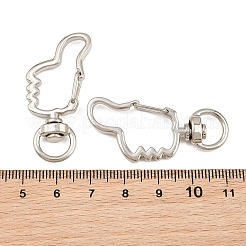 亜鉛合金回転式ナスカン  親指  プラチナ  42.5x18.5x6mm  穴：9x5mm&nbsp;AL-CBAC079-08P