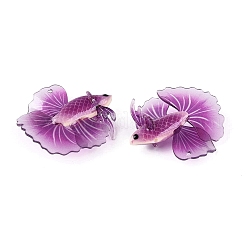 アクリルパーツ  3dプリント  金魚  ミディアム蘭  34.5~35x36~37.5x12.5~16.5mm  穴：1.5~1.6mm&nbsp;BACR-T001-02D