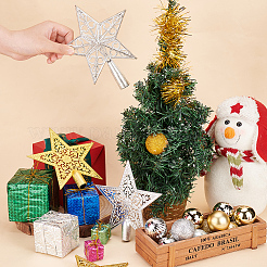 4個 4スタイル プラスチック製 クリスマスツリートップ スターオーナメント  クリスマスツリーの装飾用  ミックスカラー  143~170x146x17~21mm  穴：13.5~17mm  1個/スタイル&nbsp;AJEW-GA0006-06