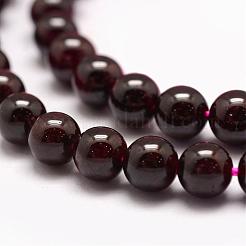 天然石ガーネットビーズ連売り  ラウンド  6mm  穴：1mm  約63個/連  15.3インチ&nbsp;G-P217-33-6mm