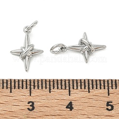 シーグレース真鍮チャーム  スターのチャーム  カドミウムフリー＆ニッケルフリー＆鉛フリー  プラチナ  12.5x8.5x3.5mm  穴：2.5mm&nbsp;XGRQ3D211-462P