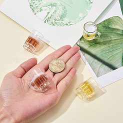 樹脂チャーム  模造食品  ループなし  DIYペンダント作り用  コップを飲む  ミックスカラー  33x30.5x23mm  穴：1.6mm  8個/セット&nbsp;RESI-CJ0001-29