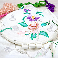 40個 2スタイル アクリル刺繍フロスドロップ  スリムフロスボビン  ミシン糸収納用  矢印とひょうたんの形  透明  5x3.35~4x0.25cm  穴：5~9.5mm  20個/スタイル&nbsp;DIY-CP0008-73