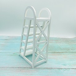 ドールハウス 木製はしご おもちゃ  マイクロランドスケープドールハウスアクセサリー  小道具の装飾のふりをする  ホワイト  80x46x140mm&nbsp;PW-WG59266-01