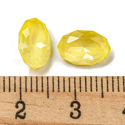 ガラスラインストーンカボション  ポイントバック＆バックメッキ  多面カット  オーバル  黄水仙  10x6.5x4mm&nbsp;RGLA-G021-02A-213DE