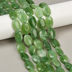 天然石マレーシアジェイドビーズ連売り  染め  フラットオーバル  シーグリーン  18x12.5x6mm  穴：1.2mm  約22個/連  15.43''（39.2センチメートル）&nbsp;G-L164-A-15E