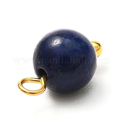 天然混合宝石チャーム  黄金の真鍮のパーツ  ラウンド  11x6.5mm  穴：1.8mm&nbsp;X-PALLOY-JF00992-01