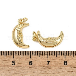 真鍮チャーム  カドミウムフリー＆鉛フリー  ムーン  丸カン付き  18KGP本金メッキ  18.5x10.5x3mm  穴：3mm&nbsp;KK-C093-19G