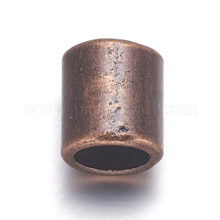 チベット風合金ビーズ  カドミウムフリー＆鉛フリー  コラム  赤銅色  9x8mm  穴：6mm&nbsp;TIBEP-A101917-R-LF