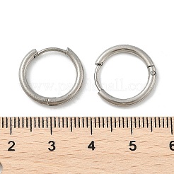 変色しにくい201ステンレススチール製ハギーフープピアス  316サージカルステンレススチールピン付き  リング  ステンレス鋼色  16x2mm  ピン：1mm&nbsp;EJEW-L250-01I-P