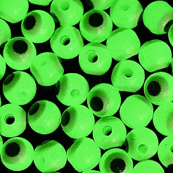 光沢のある不透明アクリルビーズ  丸い目  暗闇で光る  ミックスカラー  6mm  穴：1.6mm&nbsp;LACR-G050-01