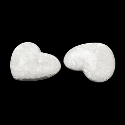 天然石風エポキシ樹脂カボション  ハート  ホワイト  17x20x5mm&nbsp;CRES-Z002-08A