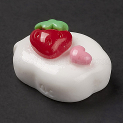 オペーク樹脂カボション  ジュエリー作りパーツ  ピンク  レッド  苺  10.5x13.5x6.5mm&nbsp;LS-RESI-C032-01B