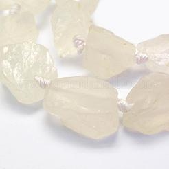 天然石クオーツクリスタルビーズ連売り  水晶  ナゲット  17~30.5x11~26x11~26mm  穴：2mm  約16~19個/連  15.7インチ（40cm）&nbsp;G-G697-E01
