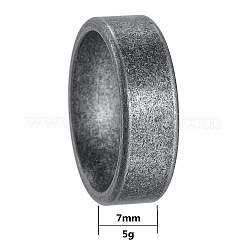 男性用304ステンレススチール製指輪  アンティークシルバー  7mm  内径：18.2mm&nbsp;WGDF4AB-36