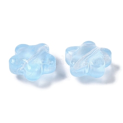ペイントガラスビーズを焼く  スター  ライトスカイブルー  11.5x12x6.5mm  穴：1.2mm&nbsp;GLAA-S202-10B