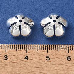 真鍮製ビーズキャップ  花  カドミウムフリー＆鉛フリー  ラックめっき  長持ちメッキ  銀  14x14.5x5.5mm  穴：1.4mm&nbsp;KK-C260-20A-S