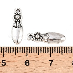 合金のチベット風チャーム  ティアドロップチャーム  アンティークシルバー  17x5x2mm  穴：1.2mm&nbsp;PALLOY-A024-13AS