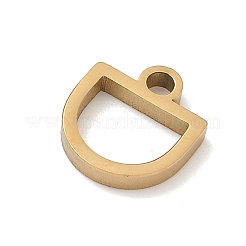 304ステンレススチールチャーム  半円  イオンプレーティング（ip）  18KGP本金メッキ  11x10x1.5mm  穴：2mm&nbsp;LS-STAS-P433-13A-G